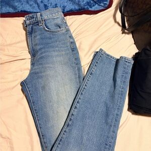 Classic Light Wash High-Rise Straight Jeans - Women's